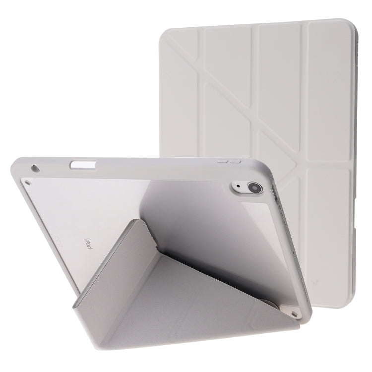 For iPad Air 11 2024 Deformation Transparent Acrylic Leather Tablet Case(Grey) - iPad Air 11 2024 Cases by PMC Jewellery | Online Shopping South Africa | PMC Jewellery | Buy Now Pay Later Mobicred