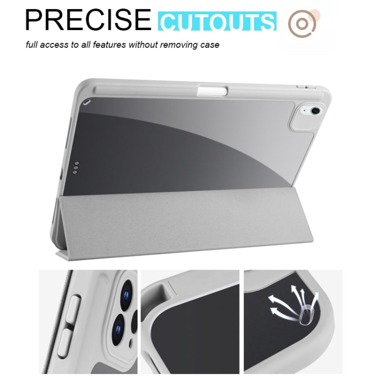 For iPad Air 11 2024 Acrylic 3-folding Smart Leather Tablet Case(Gray) - iPad Air 11 2024 Cases by PMC Jewellery | Online Shopping South Africa | PMC Jewellery | Buy Now Pay Later Mobicred