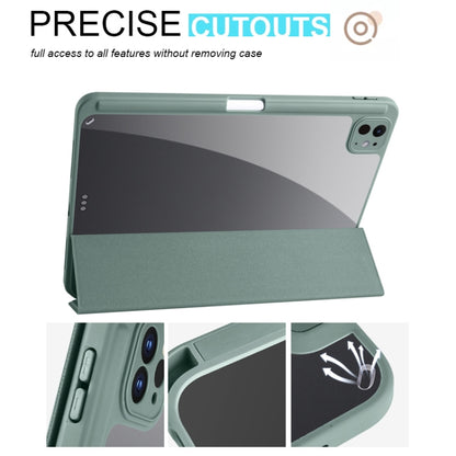 For iPad Pro 11 2024 Acrylic 3-folding Smart Leather Tablet Case(Dark Green) - iPad Pro 11 2024 Cases by PMC Jewellery | Online Shopping South Africa | PMC Jewellery | Buy Now Pay Later Mobicred