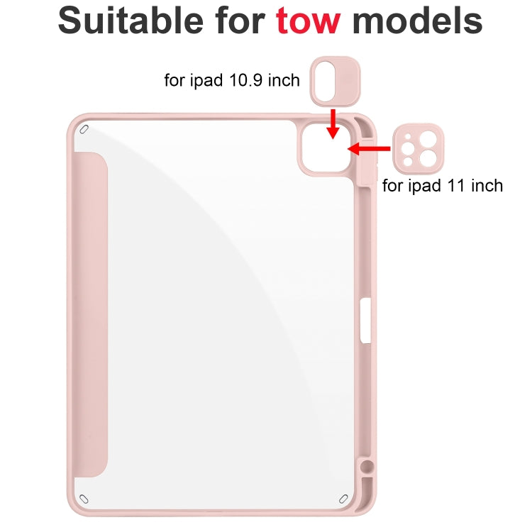 For iPad Pro 13 2024 Acrylic 3-folding Smart Leather Tablet Case(Pink) - iPad Pro 13 2024 Cases by PMC TechLife | Online Shopping South Africa | PMC TechLife | Buy Now Pay Later Mobicred