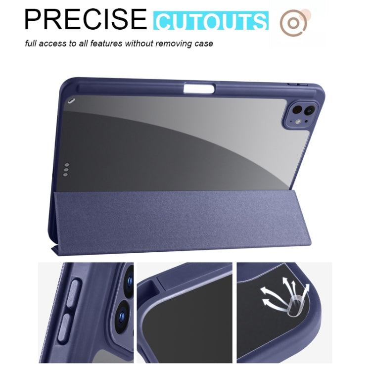 For iPad Pro 13 2024 Acrylic 3-folding Smart Leather Tablet Case(Dark Blue) - iPad Pro 13 2024 Cases by PMC TechLife | Online Shopping South Africa | PMC TechLife | Buy Now Pay Later Mobicred