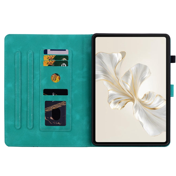 For Honor Pad 9 12.1 Lily Embossed Leather Tablet Case(Green) - free shipping - PMC TechLife - Order now!