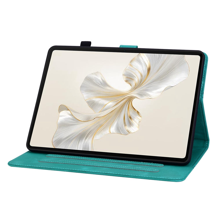 For Honor Pad 9 12.1 Lily Embossed Leather Tablet Case(Green) - free shipping - PMC TechLife - Order now!