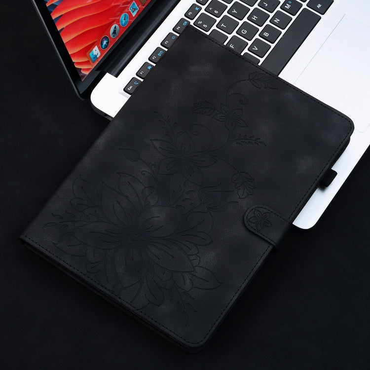 For Honor Pad 9 12.1 Lily Embossed Leather Tablet Case(Black) - free shipping - PMC TechLife - Order now!