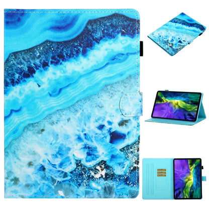 For iPad Pro 11 2024 Coloured Drawing Stitching Smart Leather Tablet Case(Blue Marble) - iPad Pro 11 2024 Cases by PMC Jewellery | Online Shopping South Africa | PMC Jewellery | Buy Now Pay Later Mobicred