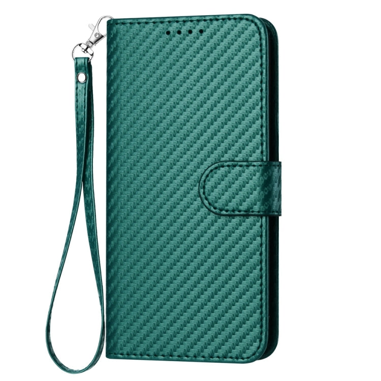 For Xiaomi Redmi K70 / K70 Pro YX0070 Carbon Fiber Buckle Leather Phone Case with Lanyard(Dark Green) - K70 Cases by PMC Jewellery | Online Shopping South Africa | PMC Jewellery | Buy Now Pay Later Mobicred