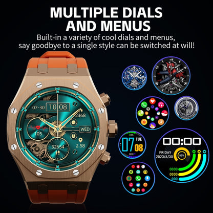 WS-18 1.43 inch IP67 Sport Smart Watch, Support Bluetooth Call / Sleep / Blood Oxygen / Heart Rate / Blood Pressure Health Monitor(Gold+Orange) - Smart Watches by PMC Jewellery | Online Shopping South Africa | PMC Jewellery | Buy Now Pay Later Mobicred