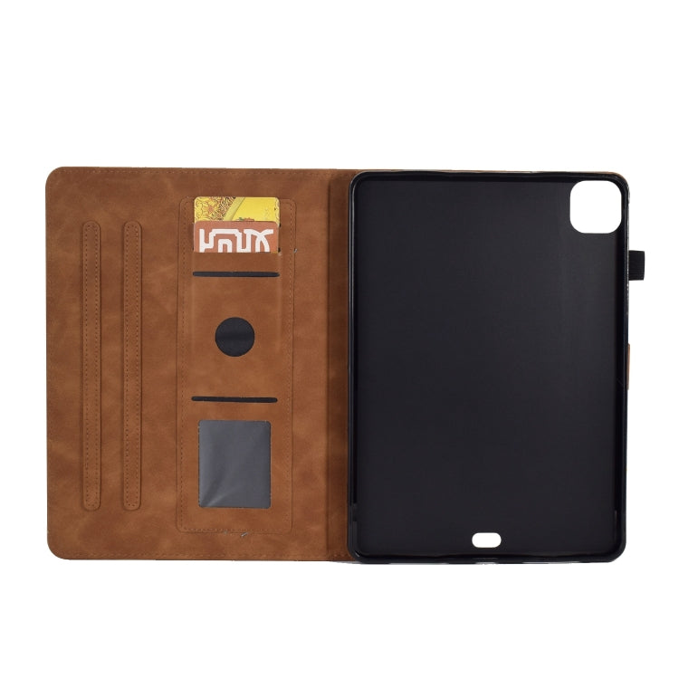 For iPad Pro 11 2024 Tower Embossed Leather Smart Tablet Case(Brown) - iPad Pro 11 2024 Cases by PMC TechLife | Online Shopping South Africa | PMC TechLife | Buy Now Pay Later Mobicred