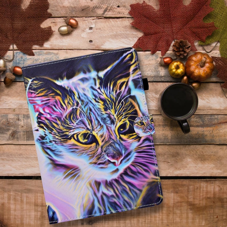 For iPad Pro 11 2024 Colored Drawing Sewing Smart Leather Tablet Case(Colorful Cat) - iPad Pro 11 2024 Cases by PMC Jewellery | Online Shopping South Africa | PMC Jewellery | Buy Now Pay Later Mobicred
