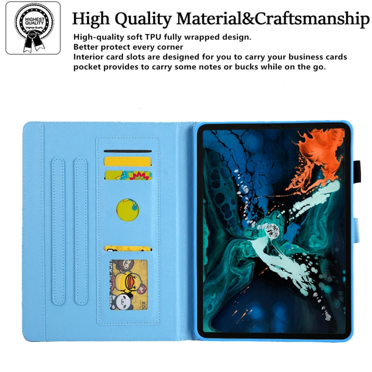 For iPad Pro 11 2024 Colored Drawing Leather Smart Tablet Case(Blue Grid) - iPad Pro 11 2024 Cases by PMC Jewellery | Online Shopping South Africa | PMC Jewellery | Buy Now Pay Later Mobicred