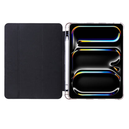 For iPad Pro 11 2024 3-fold TPU Leather Smart Tablet Case with Pen Slot(Black) - iPad Pro 11 2024 Cases by PMC Jewellery | Online Shopping South Africa | PMC Jewellery | Buy Now Pay Later Mobicred