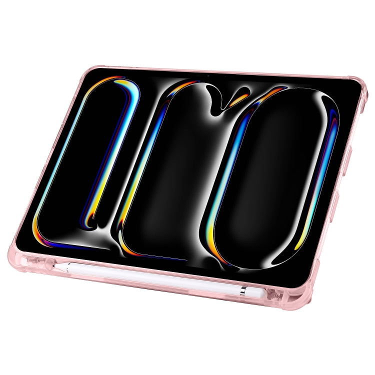 For iPad Pro 13 2024 Multi-folding TPU Leather Smart Tablet Case with Pen Slot(Pink) - iPad Pro 13 2024 Cases by PMC Jewellery | Online Shopping South Africa | PMC Jewellery | Buy Now Pay Later Mobicred