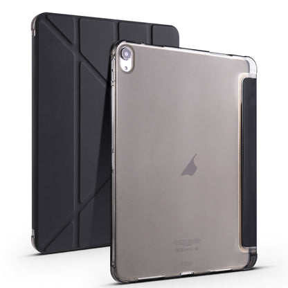 For iPad Air 11 2024 Multi-folding TPU Leather Smart Tablet Case with Pen Slot(Black) - iPad Air 11 2024 Cases by PMC Jewellery | Online Shopping South Africa | PMC Jewellery | Buy Now Pay Later Mobicred