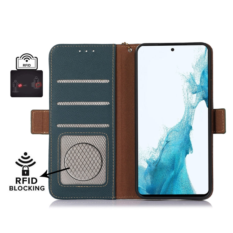 For iPhone 16 Pro Side-Magnetic TJ Genuine Leather RFID Phone Case(Green) - iPhone 16 Pro Cases by PMC Jewellery | Online Shopping South Africa | PMC Jewellery | Buy Now Pay Later Mobicred