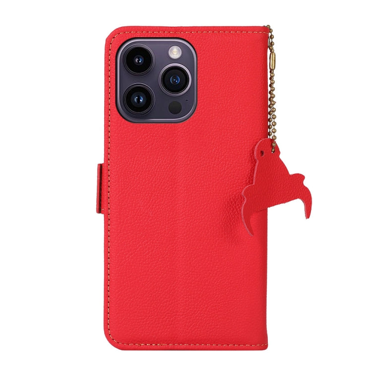 For iPhone 16 Pro Max Side-Magnetic TJ Genuine Leather RFID Phone Case(Red) - iPhone 16 Pro Max Cases by PMC Jewellery | Online Shopping South Africa | PMC Jewellery | Buy Now Pay Later Mobicred