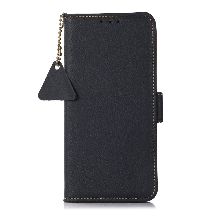 For iPhone 16 Plus Side-Magnetic TJ Genuine Leather RFID Phone Case(Blue) - iPhone 16 Plus Cases by PMC Jewellery | Online Shopping South Africa | PMC Jewellery | Buy Now Pay Later Mobicred