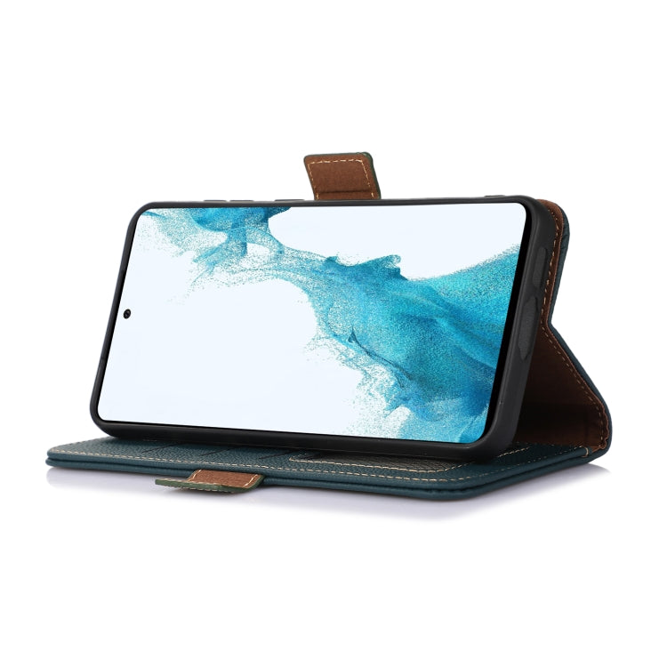 For iPhone 16e Side-Magnetic TJ Genuine Leather RFID Phone Case(Green) - iPhone 16e Cases by PMC TechLife | Online Shopping South Africa | PMC TechLife | Buy Now Pay Later Mobicred