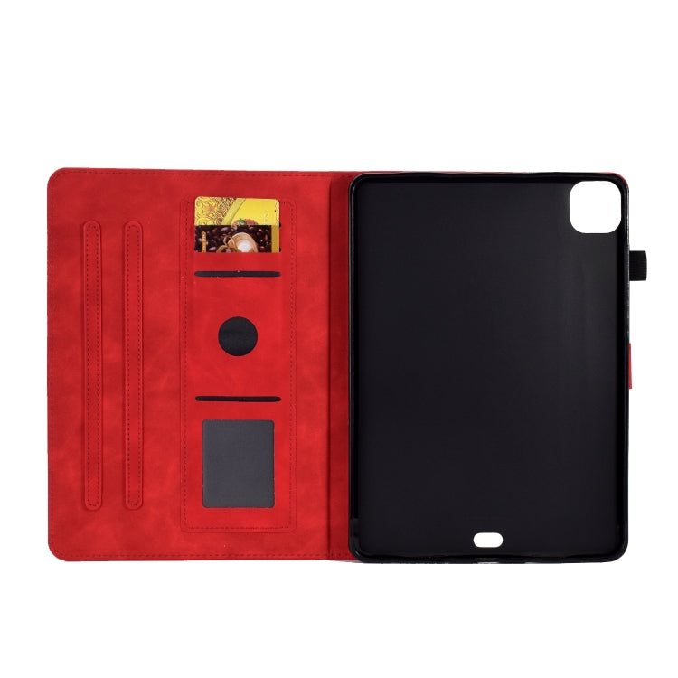 For iPad Pro 11 2024 Peony Butterfly Embossed Leather Smart Tablet Case(Red) - iPad Pro 11 2024 Cases by PMC TechLife | Online Shopping South Africa | PMC TechLife | Buy Now Pay Later Mobicred