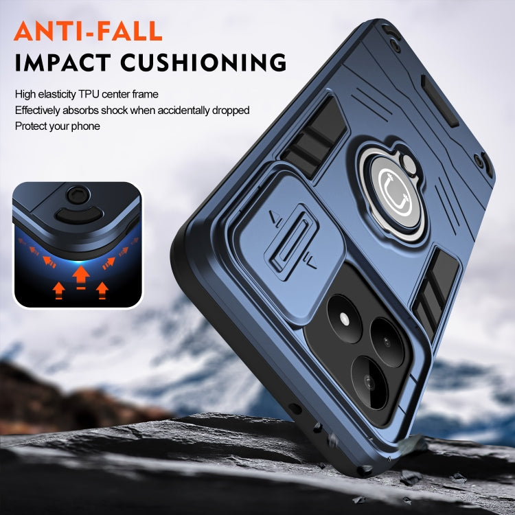 For Realme C53 / C51 / Narzo N53 Camshield Ring Holder Phone Case(Royal Blue) - Realme Cases by PMC TechLife | Online Shopping South Africa | PMC TechLife | Buy Now Pay Later Mobicred