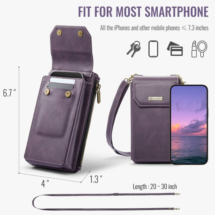 CaseMe Me40 Vertical Multifunctional Shoulder Crossbody Phone Bag(Purple) -  by CaseMe | Online Shopping South Africa | PMC Jewellery | Buy Now Pay Later Mobicred