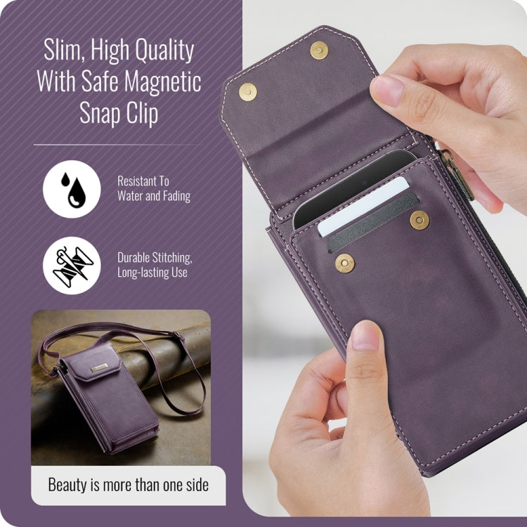 CaseMe Me40 Vertical Multifunctional Shoulder Crossbody Phone Bag(Purple) -  by CaseMe | Online Shopping South Africa | PMC Jewellery | Buy Now Pay Later Mobicred