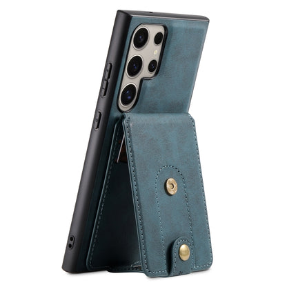 For Samsung Galaxy S24 Ultra 5G Denior D14 NK Retro Pattern MagSafe Magnetic Card Holder Leather Phone Case(Blue) - Galaxy S24 Ultra 5G Cases by Denior | Online Shopping South Africa | PMC Jewellery | Buy Now Pay Later Mobicred