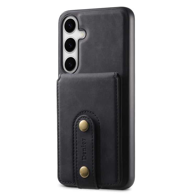 For Samsung Galaxy S24+ 5G Denior D14 NK Retro Pattern MagSafe Magnetic Card Holder Leather Phone Case(Black) - Galaxy S24+ 5G Cases by Denior | Online Shopping South Africa | PMC Jewellery | Buy Now Pay Later Mobicred