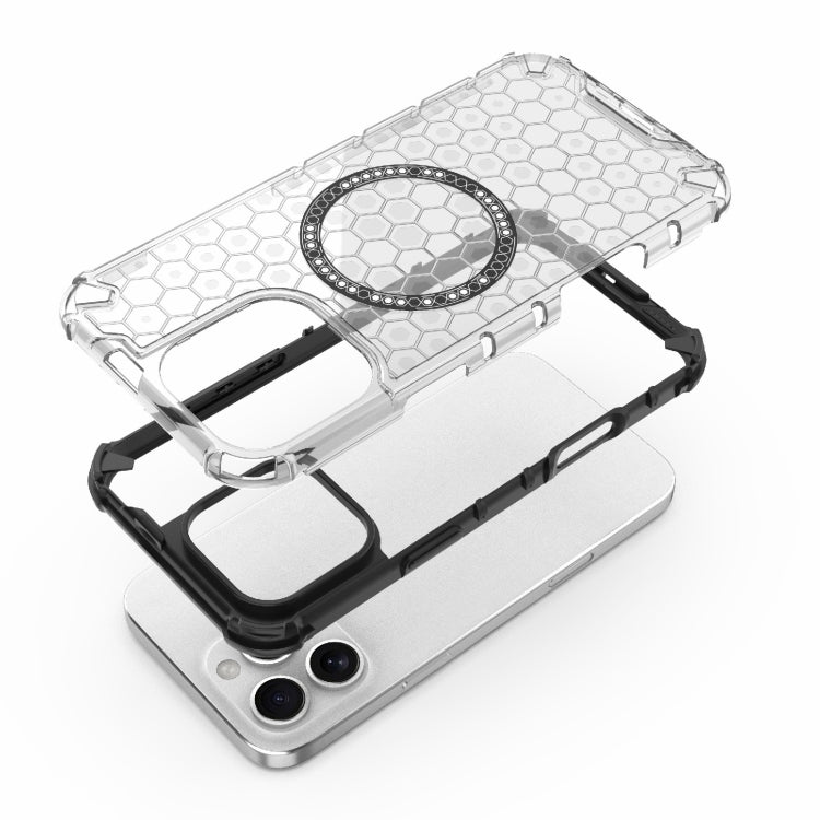 For iPhone 16 Pro Max Honeycomb Magnetic Ring Shockproof Phone Case(Red) - iPhone 16 Pro Max Cases by PMC TechLife | Online Shopping South Africa | PMC TechLife | Buy Now Pay Later Mobicred