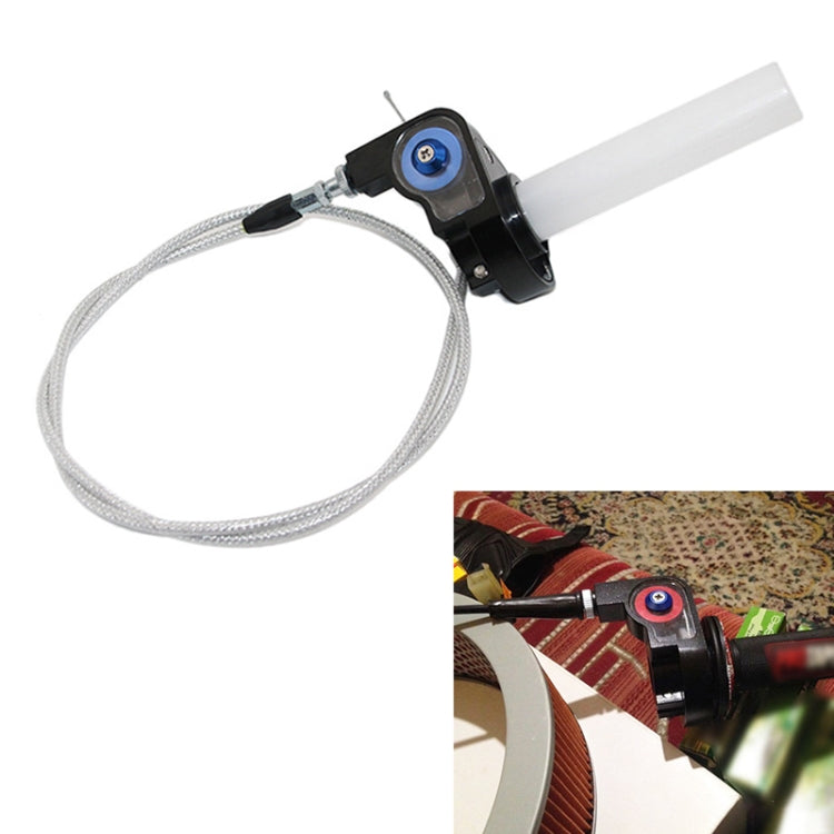 Off-road Motorcycle Modified 22mm Handle Throttle Clamp Hand Grip Big Torque Oil Visual Throttle Accelerator for with Cable(Blue with Silver Throttle Cable) - Grips by PMC Jewellery | Online Shopping South Africa | PMC Jewellery | Buy Now Pay Later Mobicred