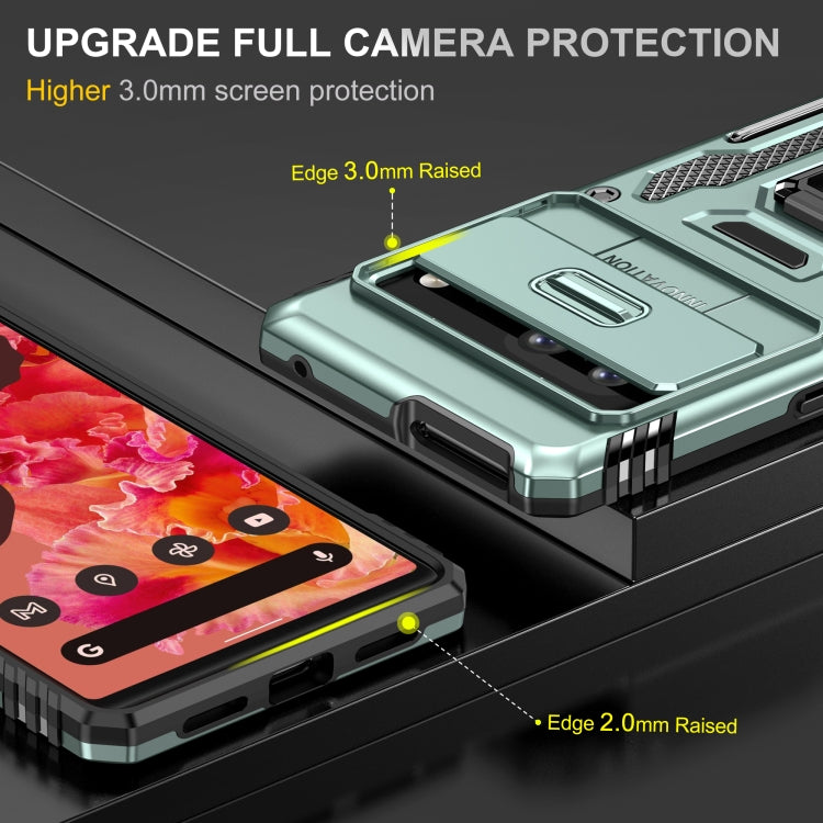 For Google Pixel 9/9 Pro Armor PC + TPU Camera Shield Phone Case(Alpine Green) - Google Cases by PMC TechLife | Online Shopping South Africa | PMC TechLife | Buy Now Pay Later Mobicred