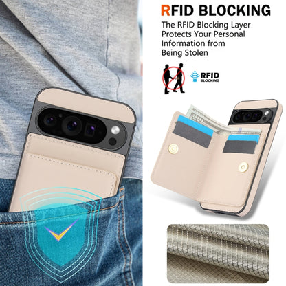 For Google Pixel 9 Pro XL RFID Anti-theft Card Ring Holder Phone Case(White) - Google Cases by PMC Jewellery | Online Shopping South Africa | PMC Jewellery | Buy Now Pay Later Mobicred