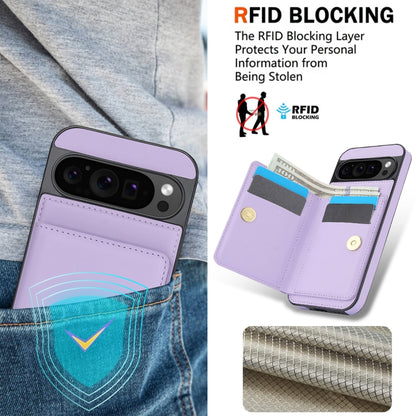 For Google Pixel 9 Pro XL RFID Anti-theft Card Ring Holder Phone Case(Purple) - Google Cases by PMC Jewellery | Online Shopping South Africa | PMC Jewellery | Buy Now Pay Later Mobicred