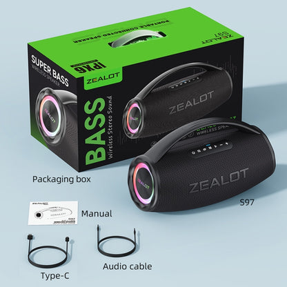 Zealot S97 80W Outdoor Portable RGB Light Bluetooth Speaker(Grey) - Waterproof Speaker by ZEALOT | Online Shopping South Africa | PMC Jewellery | Buy Now Pay Later Mobicred