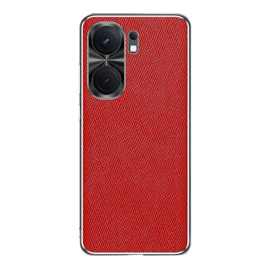 For vivo iQOO Neo9 Silver Edge Cross Texture PU Leather Phone Case(Red) - iQOO Neo9 Cases by PMC Jewellery | Online Shopping South Africa | PMC Jewellery | Buy Now Pay Later Mobicred