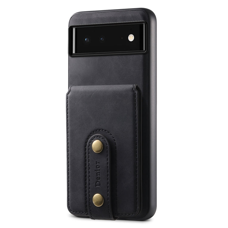For Google Pixel 6 Denior D14 NK Retro Pattern MagSafe Magnetic Card Holder Leather Phone Case(Black) - Google Cases by Denior | Online Shopping South Africa | PMC TechLife | Buy Now Pay Later Mobicred
