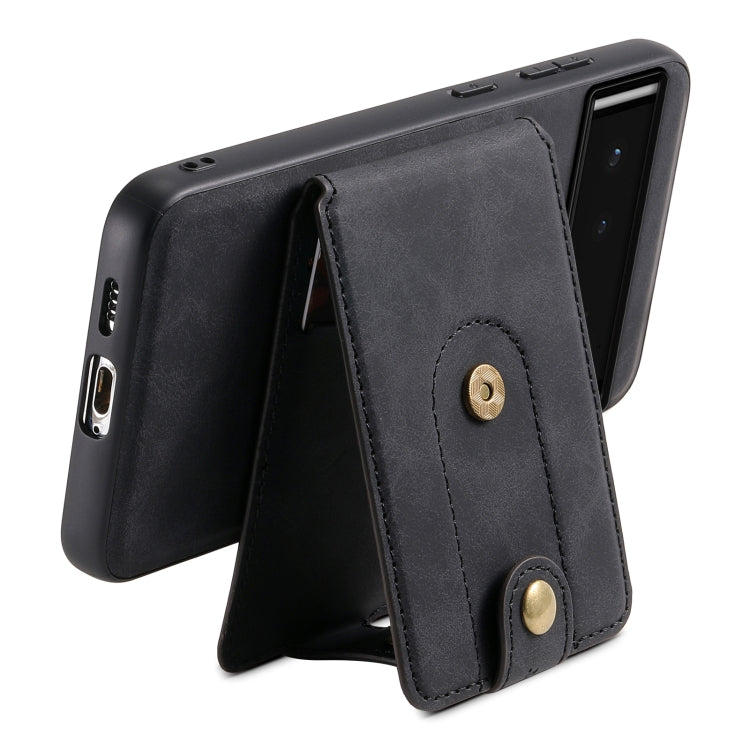 For Google Pixel 6 Denior D14 NK Retro Pattern MagSafe Magnetic Card Holder Leather Phone Case(Black) - Google Cases by Denior | Online Shopping South Africa | PMC TechLife | Buy Now Pay Later Mobicred