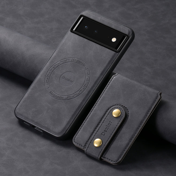 For Google Pixel 6 Denior D14 NK Retro Pattern MagSafe Magnetic Card Holder Leather Phone Case(Black) - Google Cases by Denior | Online Shopping South Africa | PMC TechLife | Buy Now Pay Later Mobicred