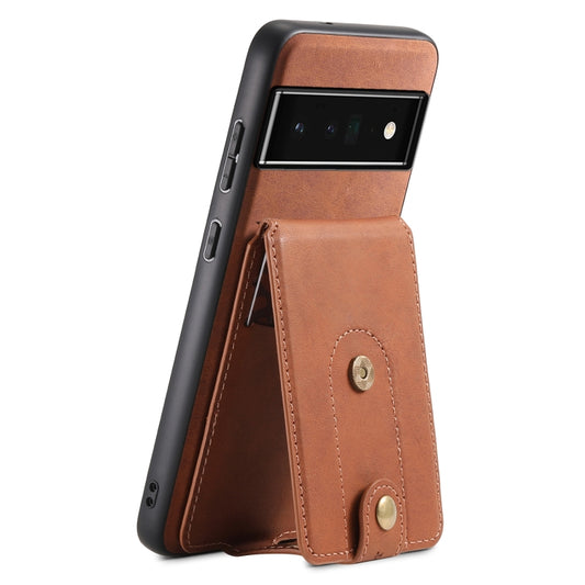 For Google Pixel 6 Pro Denior D14 NK Retro Pattern MagSafe Magnetic Card Holder Leather Phone Case(Brown) - Google Cases by Denior | Online Shopping South Africa | PMC Jewellery | Buy Now Pay Later Mobicred