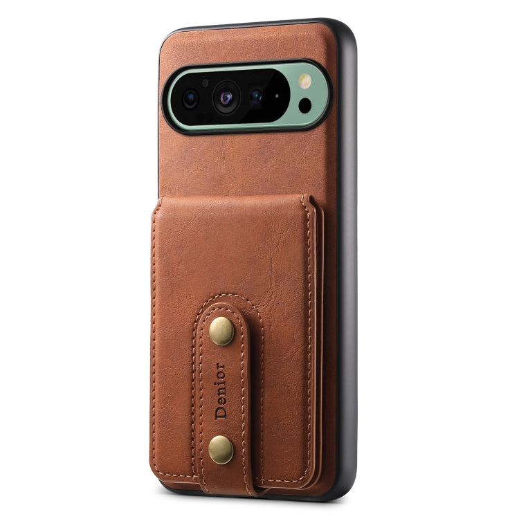 For Google Pixel 9 Denior D14 NK Retro Pattern MagSafe Magnetic Card Holder Leather Phone Case(Brown) - Google Cases by Denior | Online Shopping South Africa | PMC Jewellery | Buy Now Pay Later Mobicred