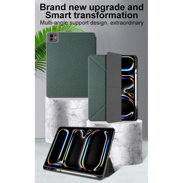 For iPad Pro 11 2024 Mutural Multi-fold Smart Leather Tablet Case(Black) - free shipping - PMC TechLife - Order now!