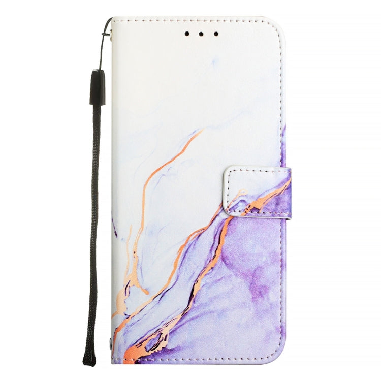 For Google Pixel 9 PT003 Marble Pattern Flip Leather Phone Case(White Purple) - Google Cases by PMC Jewellery | Online Shopping South Africa | PMC Jewellery | Buy Now Pay Later Mobicred