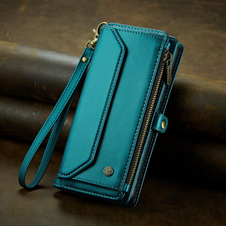 For Google Pixel 8 CaseMe C36 Card Slots Zipper Wallet RFID Anti-theft Leather Phone Case(Blue-green) - Google Cases by CaseMe | Online Shopping South Africa | PMC Jewellery | Buy Now Pay Later Mobicred