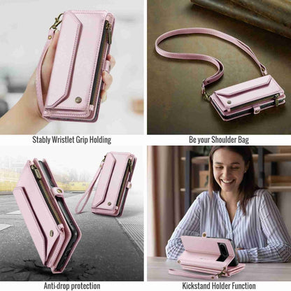 For Google Pixel 8 CaseMe C36 Card Slots Zipper Wallet RFID Anti-theft Leather Phone Case(Pink) - Google Cases by CaseMe | Online Shopping South Africa | PMC Jewellery | Buy Now Pay Later Mobicred