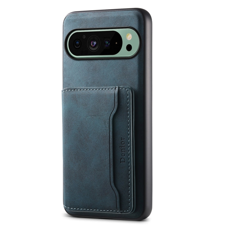 For Google Pixel 9 Denior D13 Retro Texture Leather MagSafe Card Bag Phone Case(Blue) - free shipping - PMC TechLife - Order now!