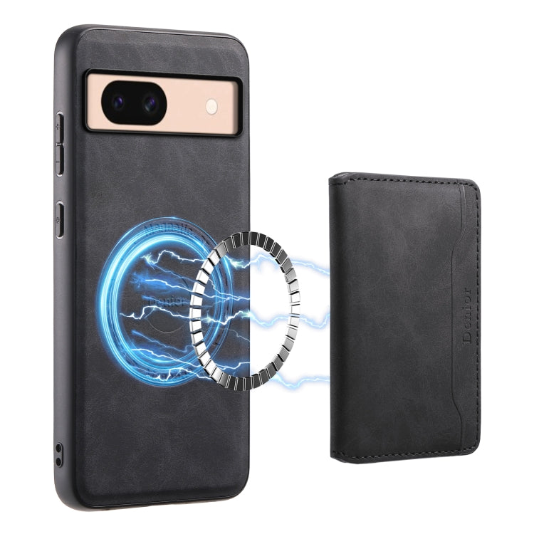 For Google Pixel 8a Denior D13 Retro Texture Leather MagSafe Card Bag Phone Case(Black) - free shipping - PMC TechLife - Order now!