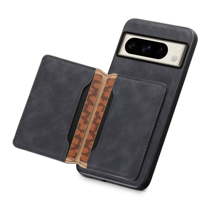 For Google Pixel 8 Pro Denior D13 Retro Texture Leather MagSafe Card Bag Phone Case(Black) - Google Cases by Denior | Online Shopping South Africa | PMC Jewellery | Buy Now Pay Later Mobicred