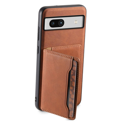 For Google Pixel 7a Denior D13 Retro Texture Leather MagSafe Card Bag Phone Case(Brown) - Google Cases by Denior | Online Shopping South Africa | PMC Jewellery | Buy Now Pay Later Mobicred