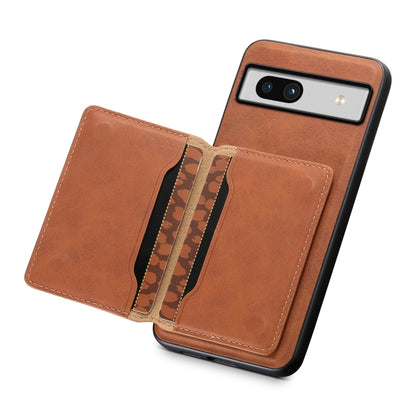 For Google Pixel 7a Denior D13 Retro Texture Leather MagSafe Card Bag Phone Case(Brown) - Google Cases by Denior | Online Shopping South Africa | PMC Jewellery | Buy Now Pay Later Mobicred