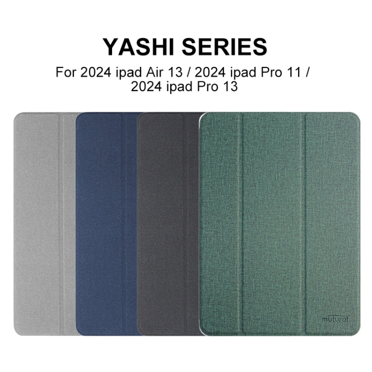 For iPad Pro 13 2024 Mutural YASHI Series Tablet Leather Smart Case(Green) - More iPad Cases by Mutural | Online Shopping South Africa | PMC Jewellery | Buy Now Pay Later Mobicred