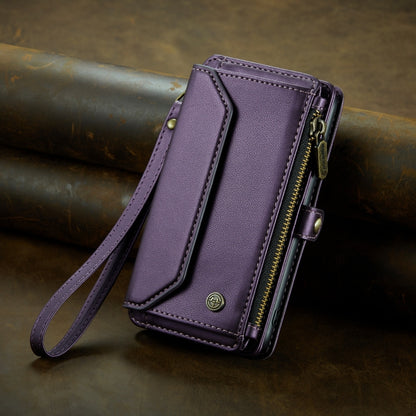 For iPhone XS Max CaseMe C36 Card Slots Zipper Wallet RFID Anti-theft Leather Phone Case(Purple) - More iPhone Cases by CaseMe | Online Shopping South Africa | PMC Jewellery | Buy Now Pay Later Mobicred